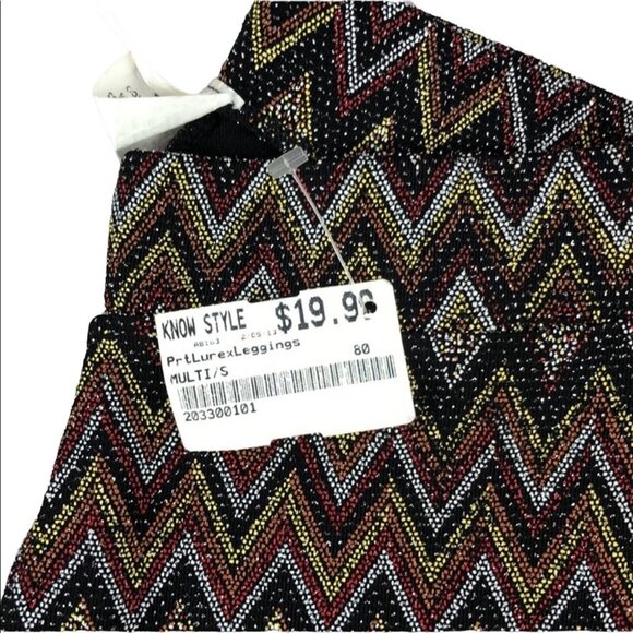 NWT Alt. B multicolored textured chevron print leggings size small - Picture 2 of 6